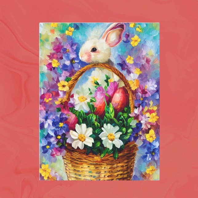Carte Postale Panier de Pâques, fleurs et peinture à l'huile de  (Créateur téléchargé)