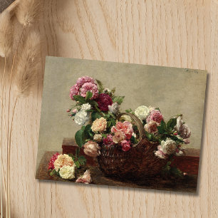 Carte Postale Panier de Roses - Henri Fantin-Latour