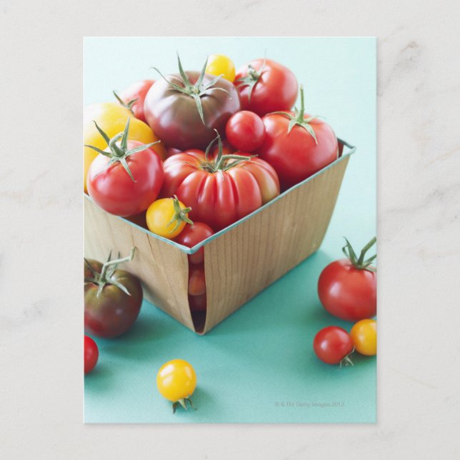 Carte Postale Panier de tomates d'origine (Devant)