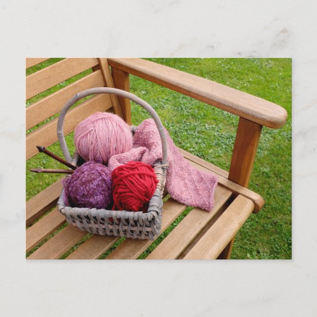 Carte Postale panier de tricot (Devant)
