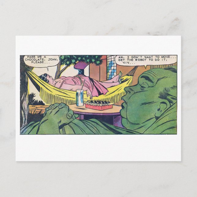 Carte Postale Panneau BD Vintage de luxe (Devant)