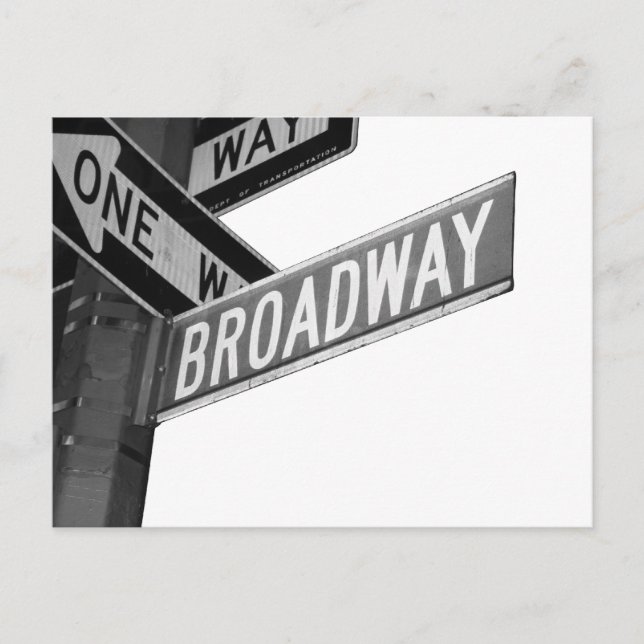 Carte Postale Panneau Broadway (Devant)