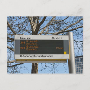 Carte Postale Panneau d'arrêt de bus à Berlin