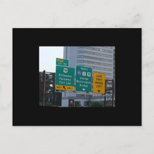 Carte Postale Panneau d'autoroute I95 pour le pont George Washin