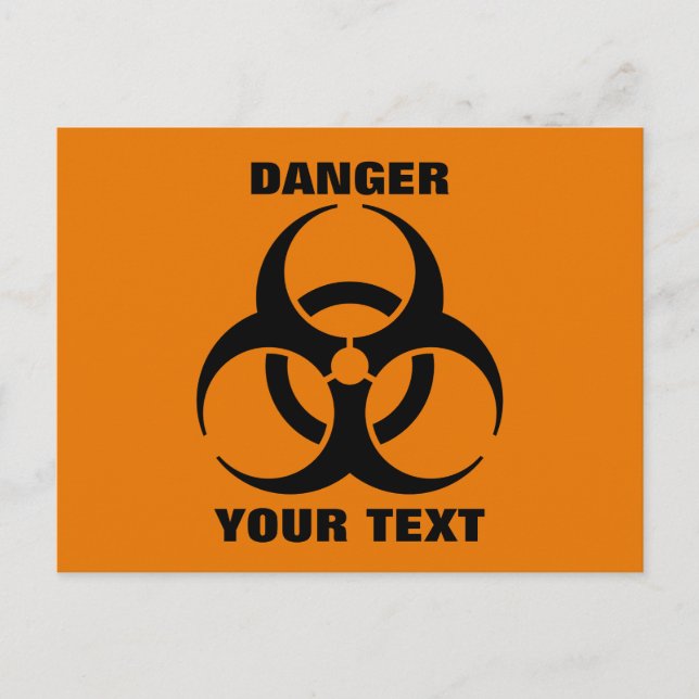 Carte Postale Panneau d'avertissement de symbole de danger biolo (Devant)