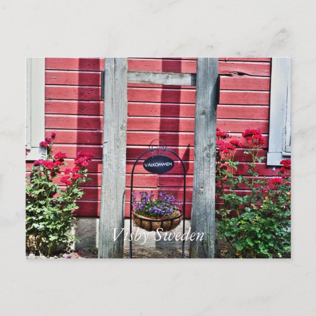 Carte Postale Panneau de bienvenue à Visby, (Devant)