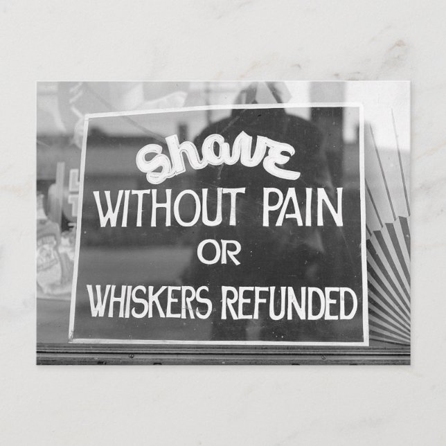 Carte Postale Panneau de commerce de coiffure, 1942 (Devant)