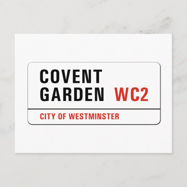 Carte Postale Panneau de la rue Londres Covent Garden (Devant)