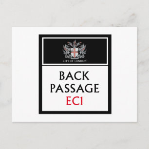Carte Postale Panneau de la rue Londres Passage arrière