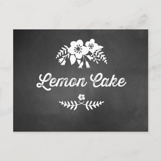 Carte Postale Panneau de la table de dessert de gâteau citron (Devant)