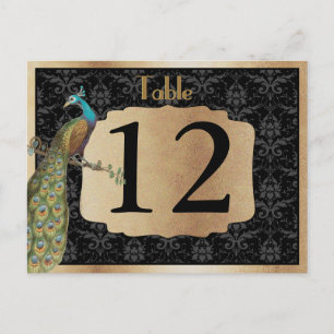 Carte Postale Panneau de la table Peacock Dark Gold Dessert