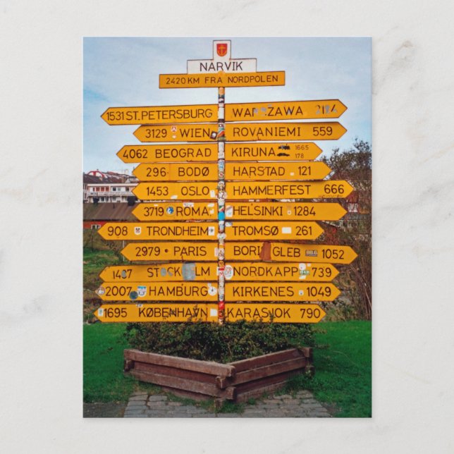 Carte Postale Panneau de Narvik (Devant)