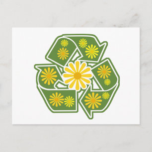 Carte Postale Panneau de recyclage floral
