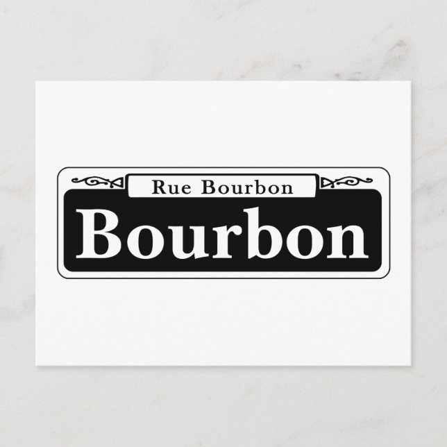 Carte Postale Panneau de rue Bourbon St., Nouvelle-Orléans (Devant)