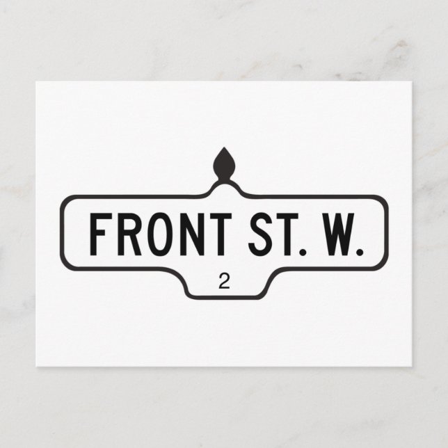Carte Postale Panneau de rue Front Ouest, Toronto (Devant)