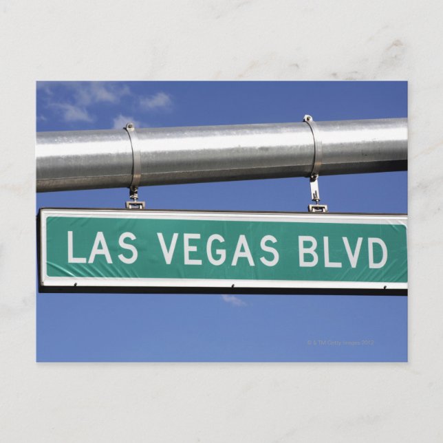 Carte Postale Panneau de rue Las Vegas Boulevard - Le Strip (Devant)