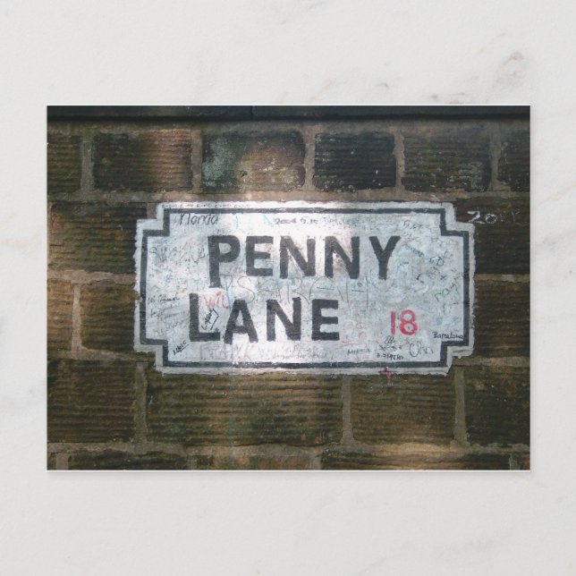 Carte Postale Panneau de rue Penny Lane (Devant)