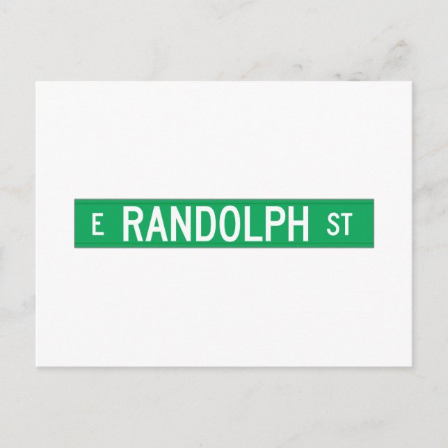 Carte Postale Panneau de rue Randolph, Chicago, IL (Devant)