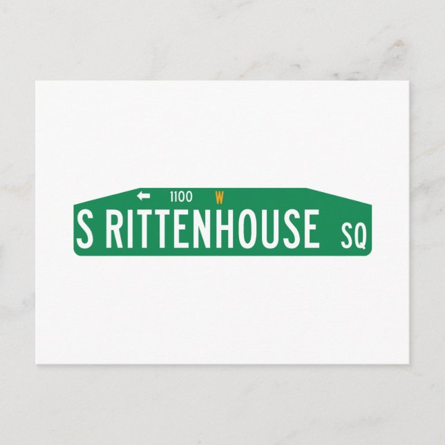 Carte Postale Panneau de signalisation de Rittenhouse Square, Ph (Devant)