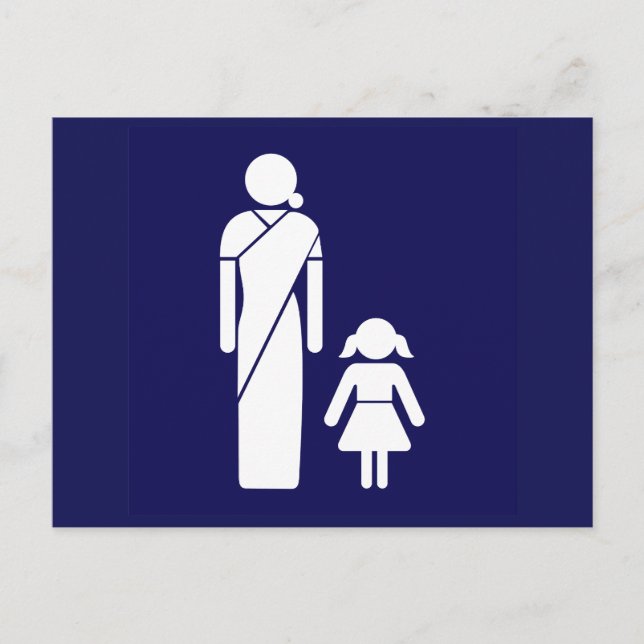 Carte Postale Panneau de toilettes pour dames, Inde (Devant)