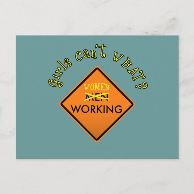 Carte Postale Panneau de travail Femmes (Devant)