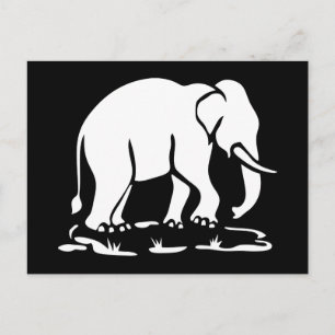 Carte Postale Panneau de trekking des éléphants asiatiques devan