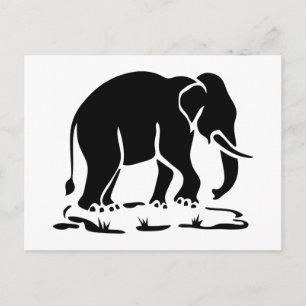 Carte Postale Panneau de trekking des éléphants asiatiques devan