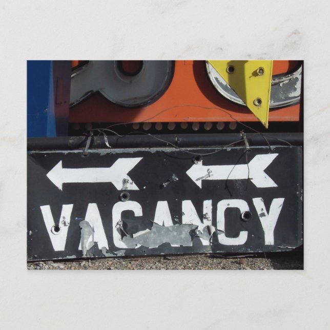 Carte Postale Panneau de vacance (Devant)