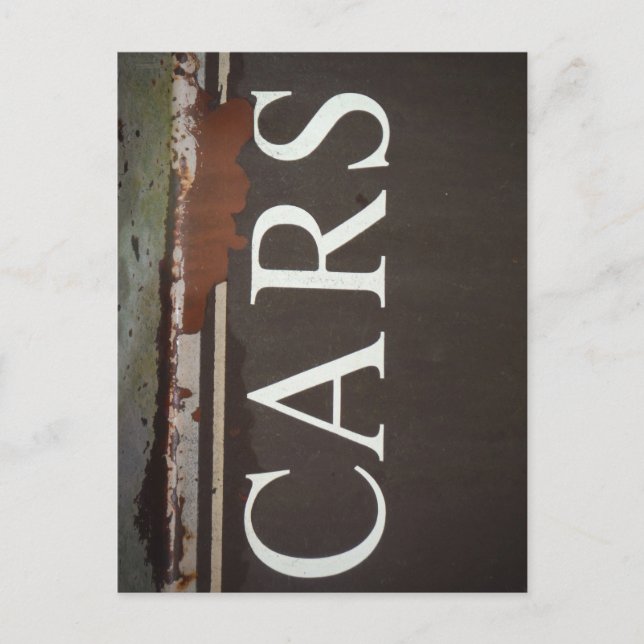 Carte Postale Panneau de voiture ancienne de dépanneuse CARS (Devant)