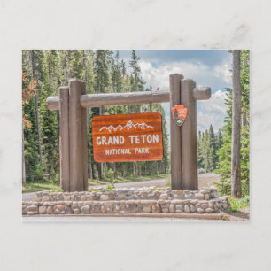 Carte Postale Panneau d'entrée du Parc national de Grand Teton