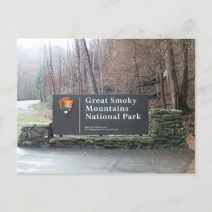 Carte Postale Panneau d'entrée. Parc national de Smoky Mountains