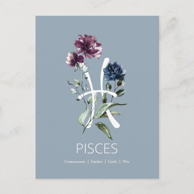 Carte Postale Panneau étoile Poissons Zodiac (Devant)