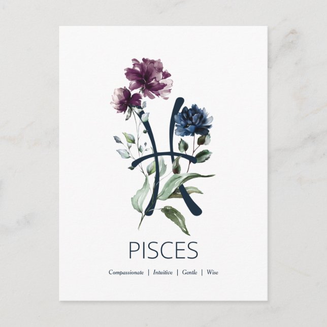Carte Postale Panneau étoile Poissons Zodiac (Devant)