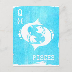Carte Postale Panneau étoile Queen Pisces Horoscope Zodiac Anniv