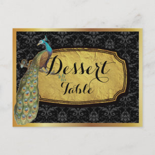 Carte Postale Panneau Gold facultatif Peacock Dessert
