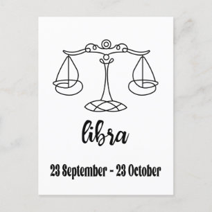 Carte Postale Panneau Libra, Zodiac