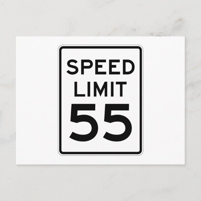 Carte Postale Panneau Limite de vitesse 55 MPH (Devant)