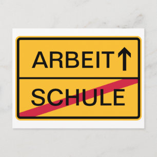 Carte Postale Panneau local allemand, sortie locale