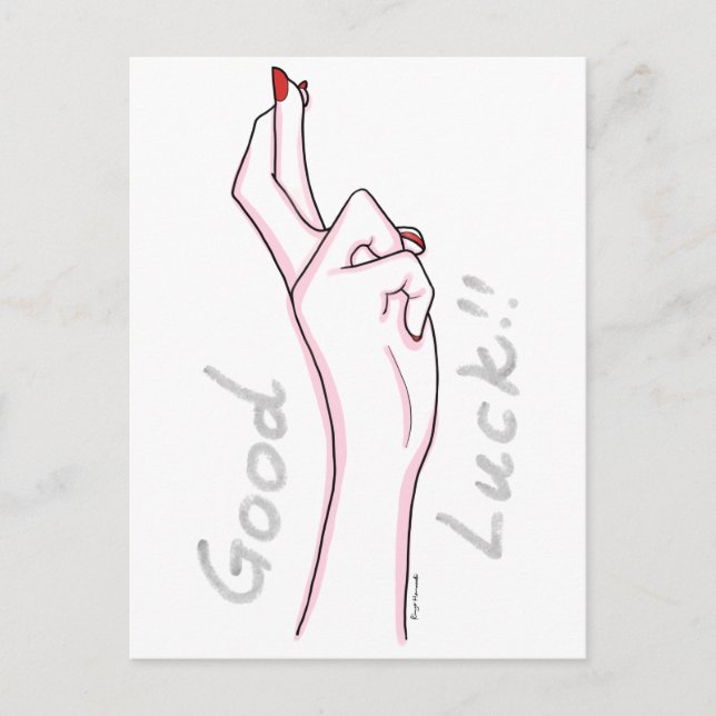 Carte Postale Panneau main "Bonne chance" (Devant)