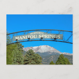 Carte Postale Panneau Manitou Springs Framing Pikes Peak, Colora