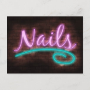 Carte Postale Panneau Neon Nails