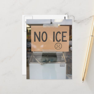 Carte Postale panneau pas de glace dans une fenêtre