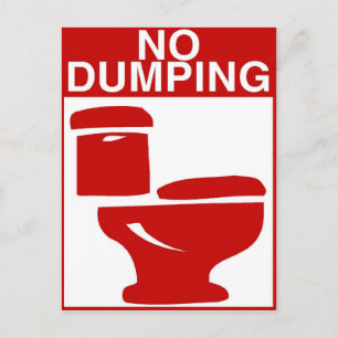 Carte Postale Panneau Pas de toilette de dumping