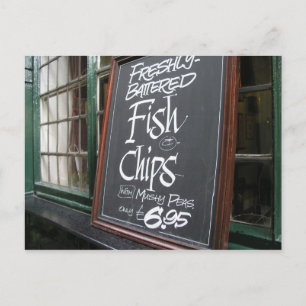 Carte Postale Panneau Poisson et jetons