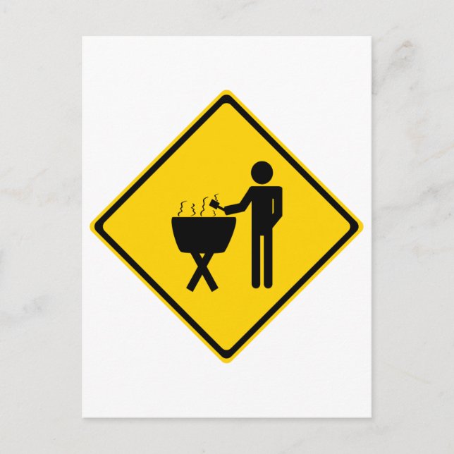 Carte Postale Panneau principal de la route du grill (Devant)