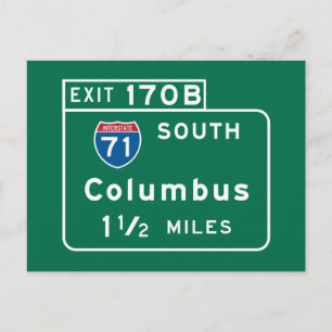Carte Postale Panneau routier Columbus, OH
