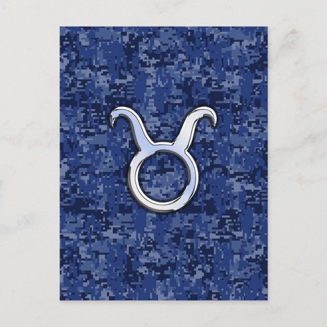 Carte Postale Panneau Zodiac Taurus sur Camouflage numérique ble (Devant)