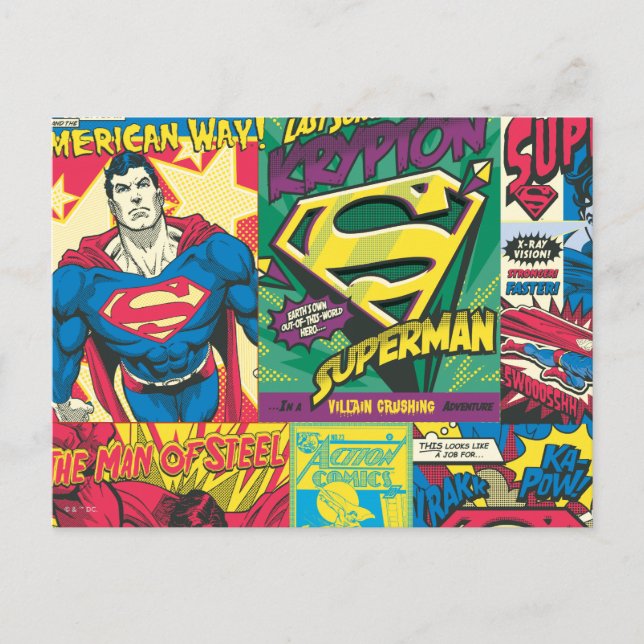 Carte Postale Panneaux comiques Superman (Devant)