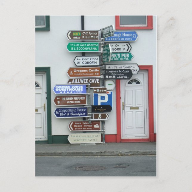 Carte Postale Panneaux de rue irlandais (Devant)