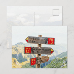 Carte Postale Panneaux de signalisation du sentier de randonnée 